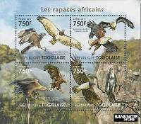 Známky Togo 2011 Africkí vtáci, MNH - Kliknutím na obrázok zatvorte -